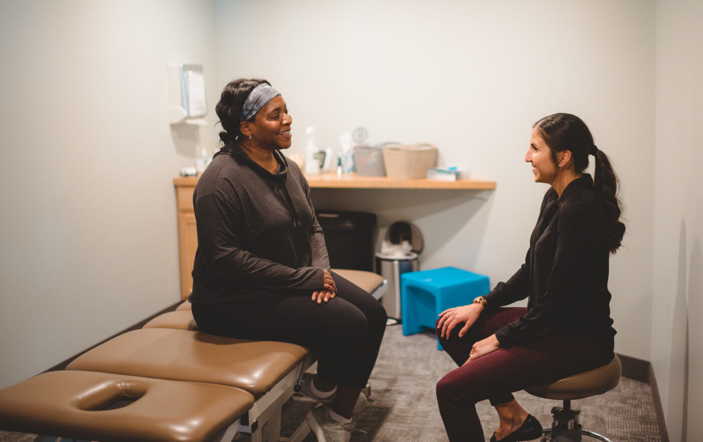 patient talking with therapist