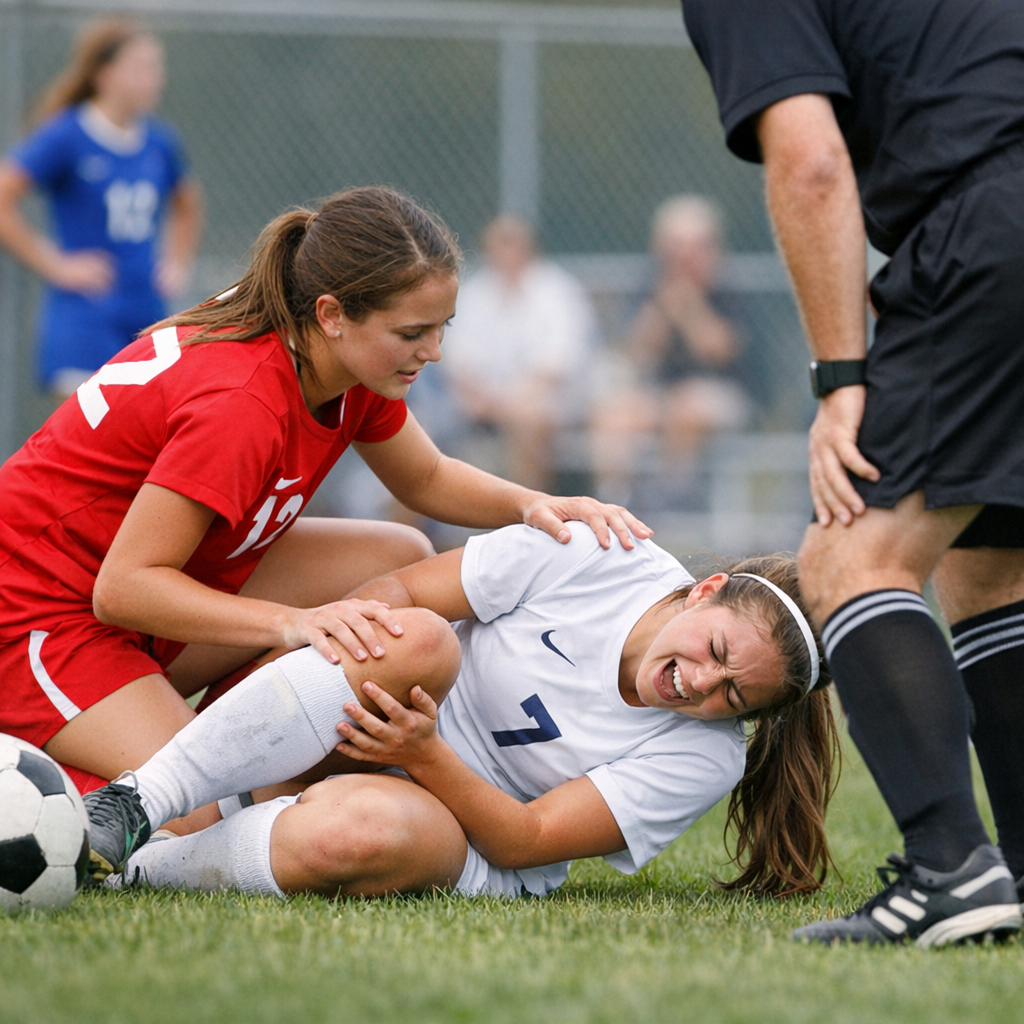soccer player hurt